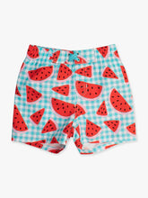 Load image into Gallery viewer, Boys Watermelon Gingham Swim Trunks