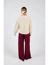 Load image into Gallery viewer, Oatmeal Teri Cable Crewneck Sweater