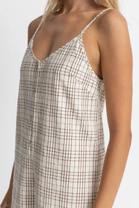 Natural Rumi Check Romper