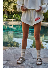 Load image into Gallery viewer, Knit Cotton French Terry Shorts with USA Patch