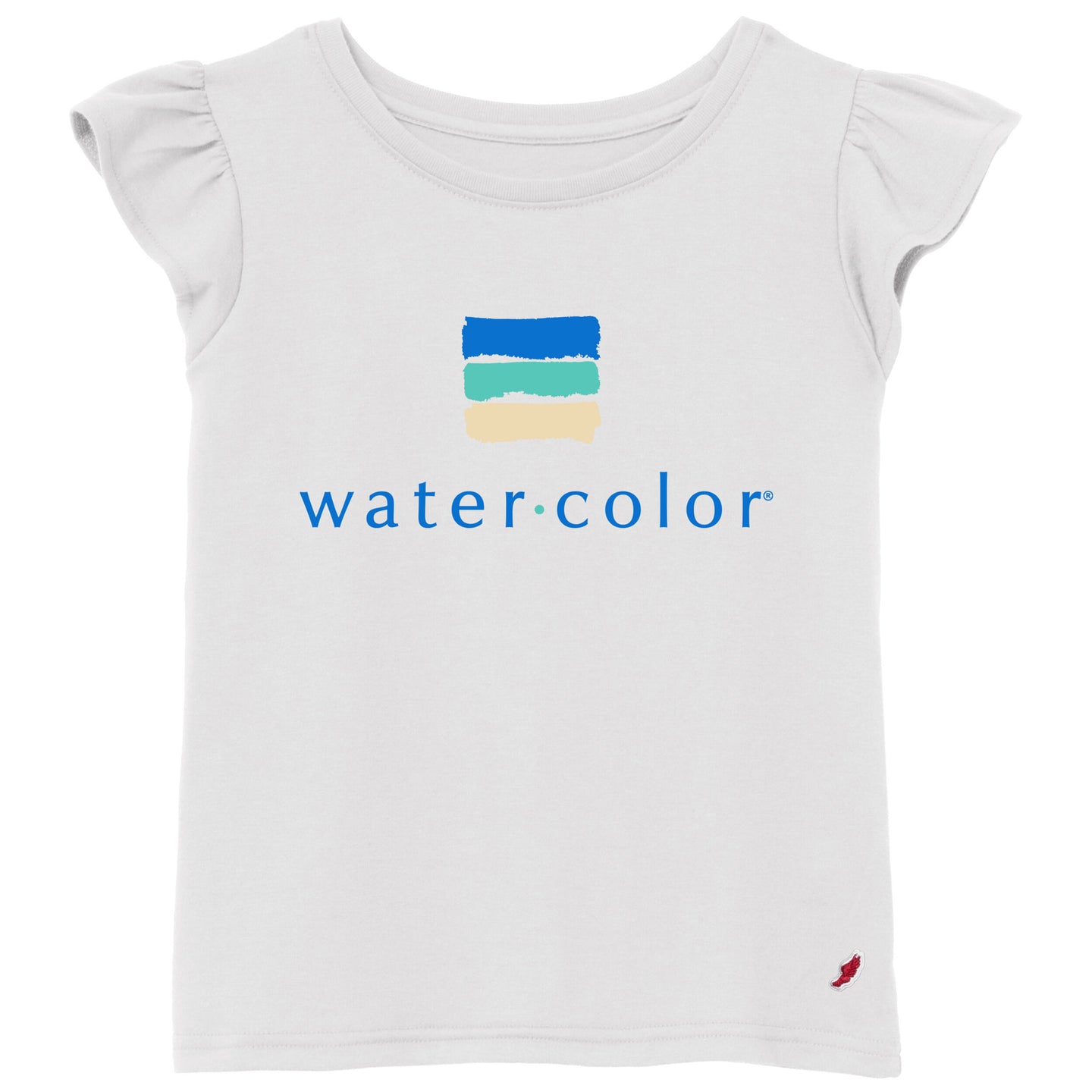 Girls White Flutter Tee