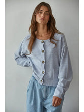 Load image into Gallery viewer, Light Blue Knit Sweater Light Weight Cardigan