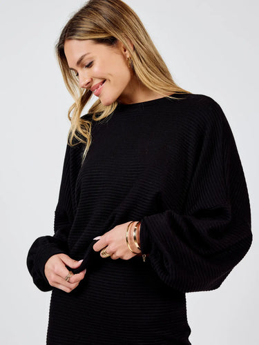 On A Stroll Crew Neck Dolman Sleeve Top