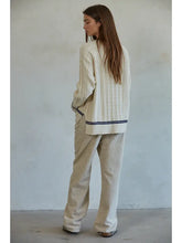 Load image into Gallery viewer, Knit Sweater Cable Crew Neck Pullover
