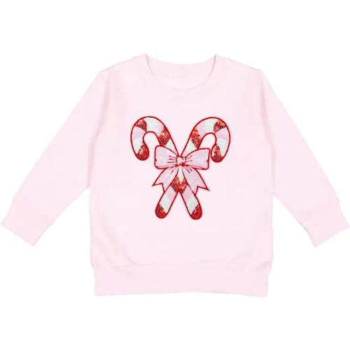 Kids Candy Cane Patch Christmas Sweatshirt