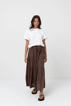 Load image into Gallery viewer, Classic Tiered Maxi Skirt Chocolate