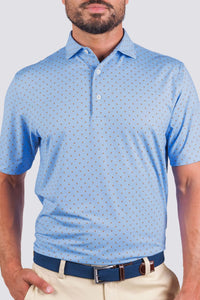 Luxe Blue Egan Performance Polo