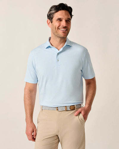 Gulf Blue Performance Jersey Polo - Lyndonn Stripe