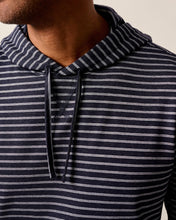 Load image into Gallery viewer, Navy Wycliff Striped Long-Sleeve T-Shirt Hoodie