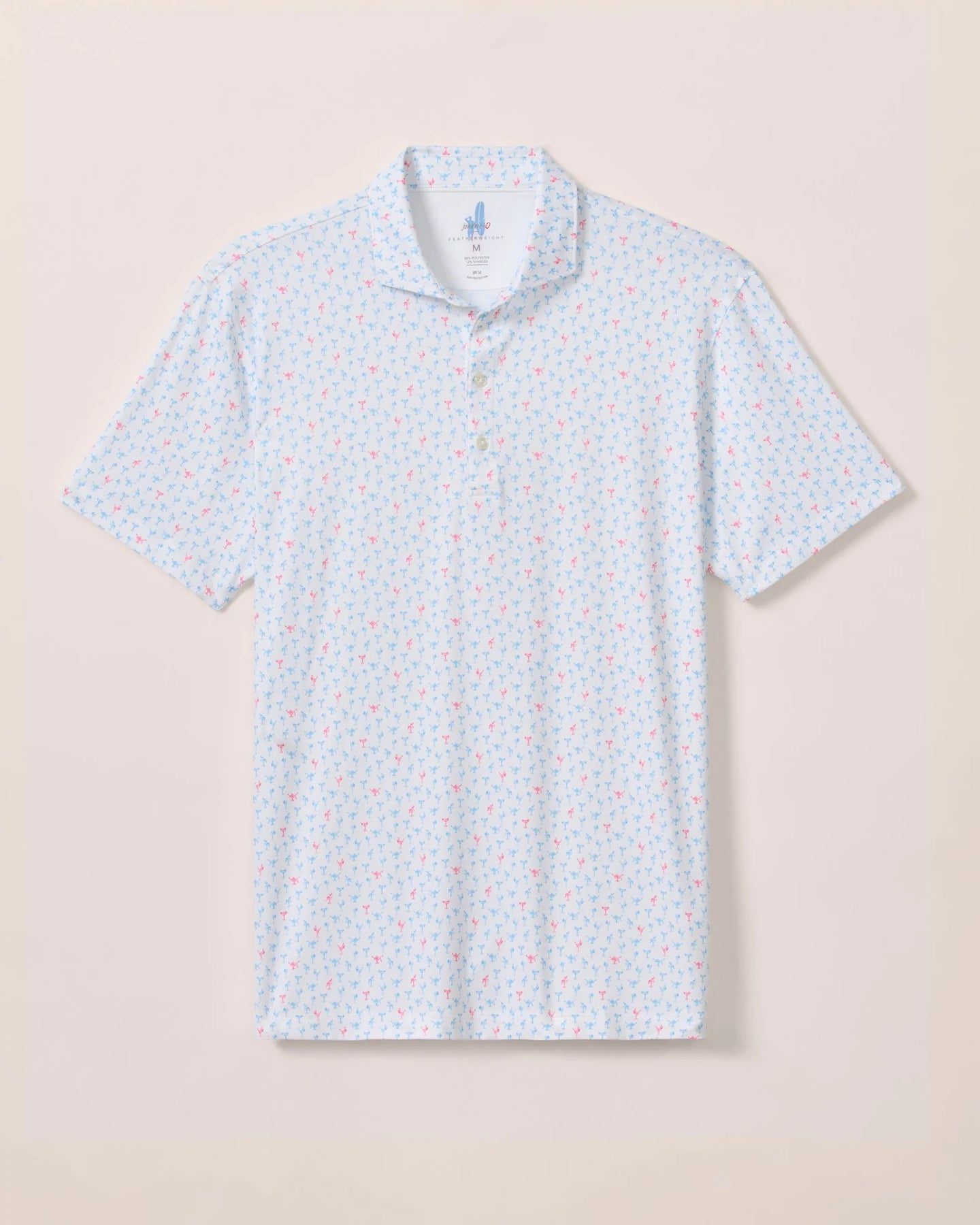 White Featherweight Performance Polo - Pin Up