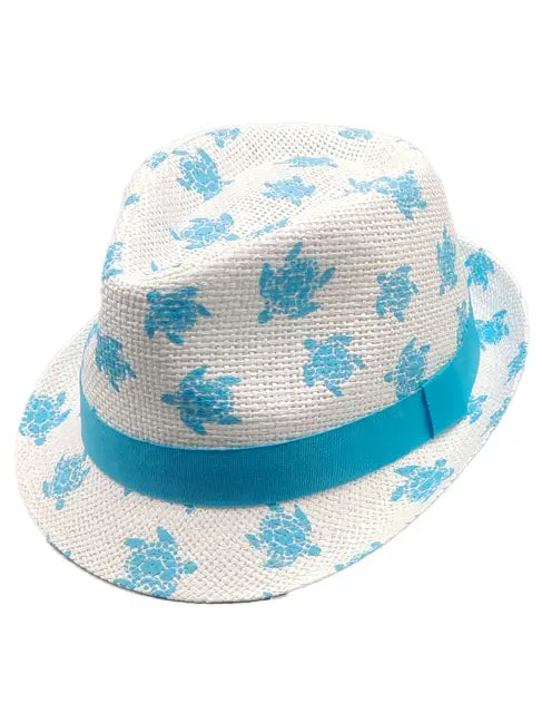 Kids UPF50+ Fedora Sun Hat Turtle Club
