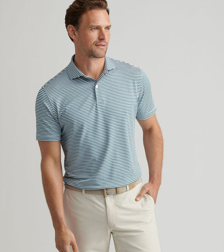 White/Sherwood Tempo Performance Mesh Polo