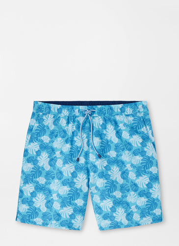 Linework Monstera Swim Trunk