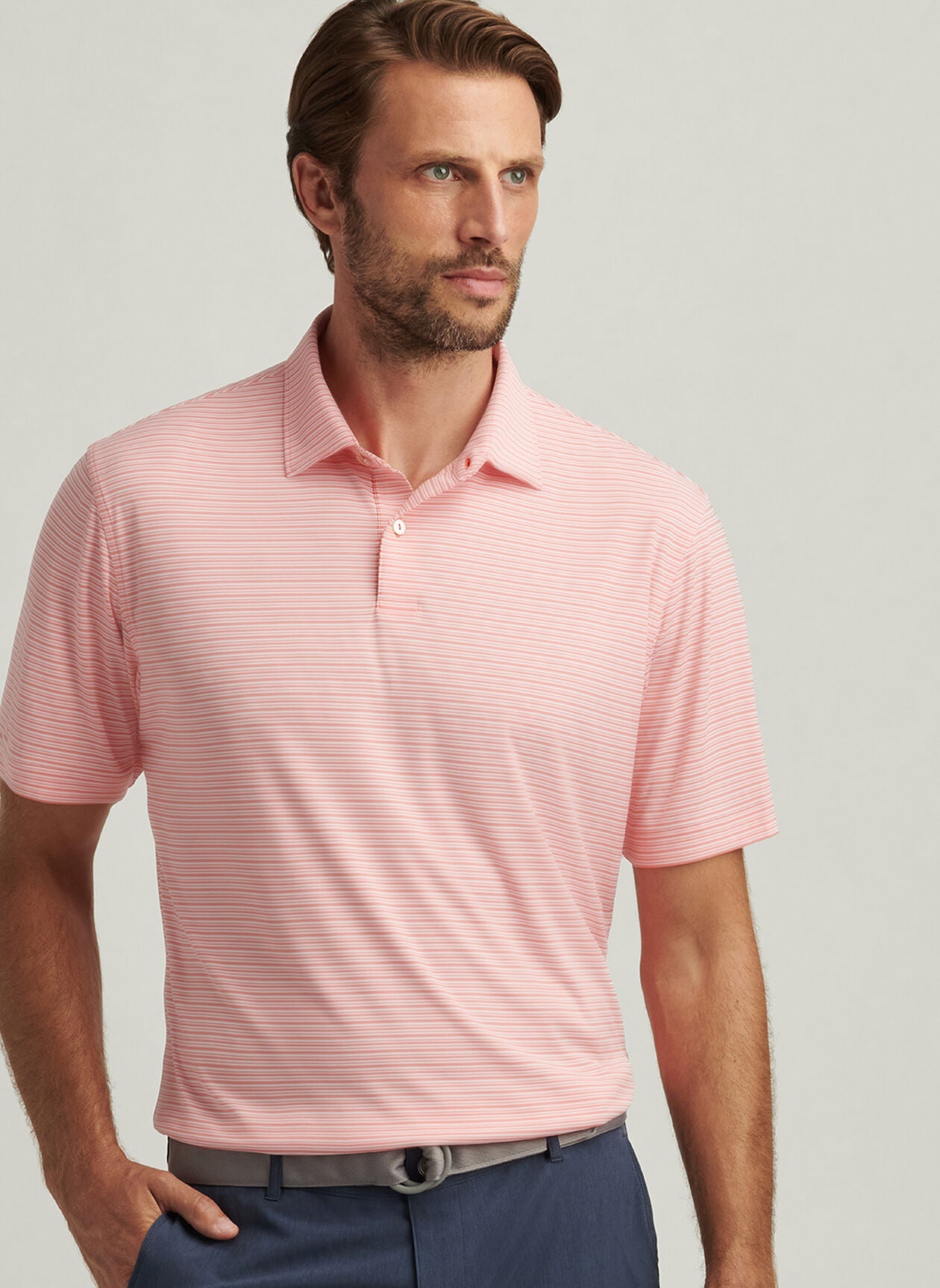 Watermelon Featherweight Payne Stripe Polo