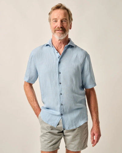 Malibu Short Sleeve Hangin' Out Linen Button Down Shirt - Gianni