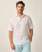 Load image into Gallery viewer, White Short Sleeve Hangin&#39; Out Linen Button Down Shirt - Gianni