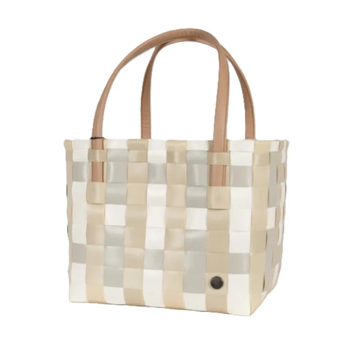 Color Block Ecru White Mix Recycled Tote
