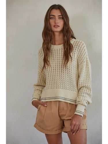 Natural Knit Cable Sweater