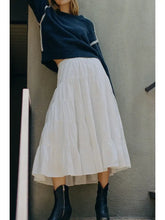 Load image into Gallery viewer, Woven Cotton Flare Ruffled Midi Skirt