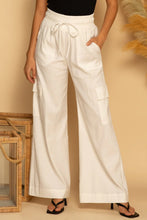 Load image into Gallery viewer, White Cargo Linen Pant