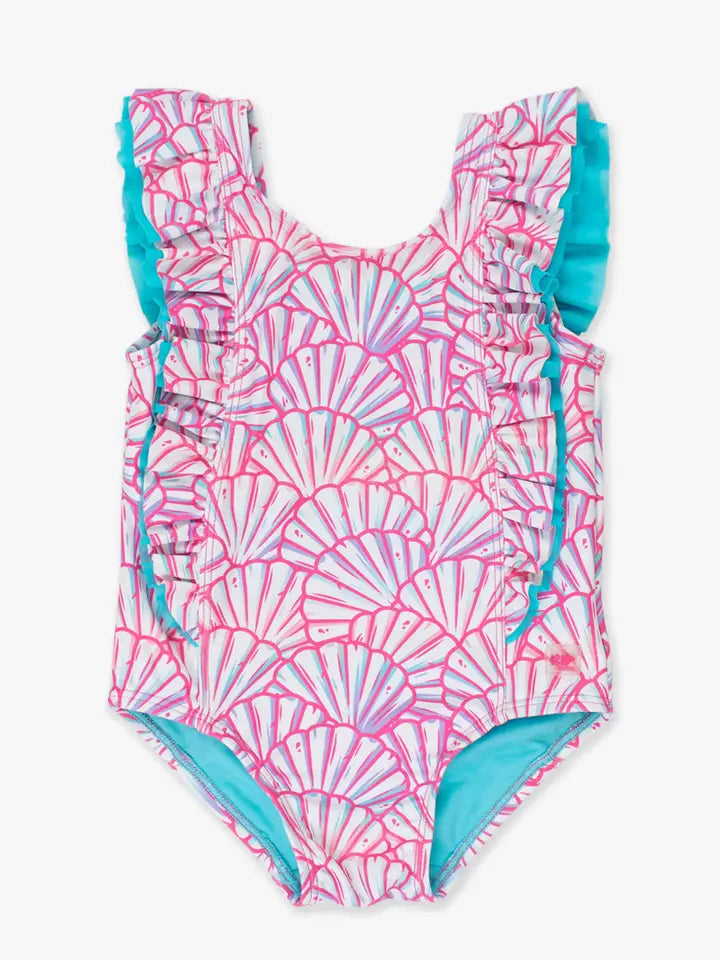 Girls Pink Magical Mermaids Waterfall One Piece