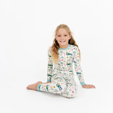Load image into Gallery viewer, Coastal Christmas Holiday Bamboo Kids Pajamas Sleep Set