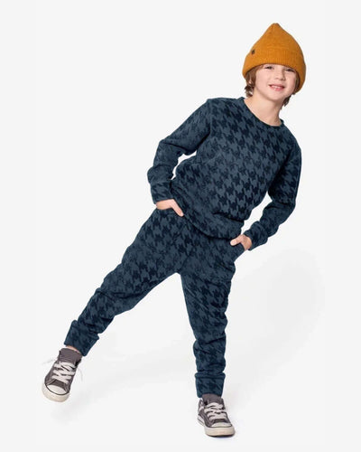 Blue Houndstooth Rest Day Sweatpants