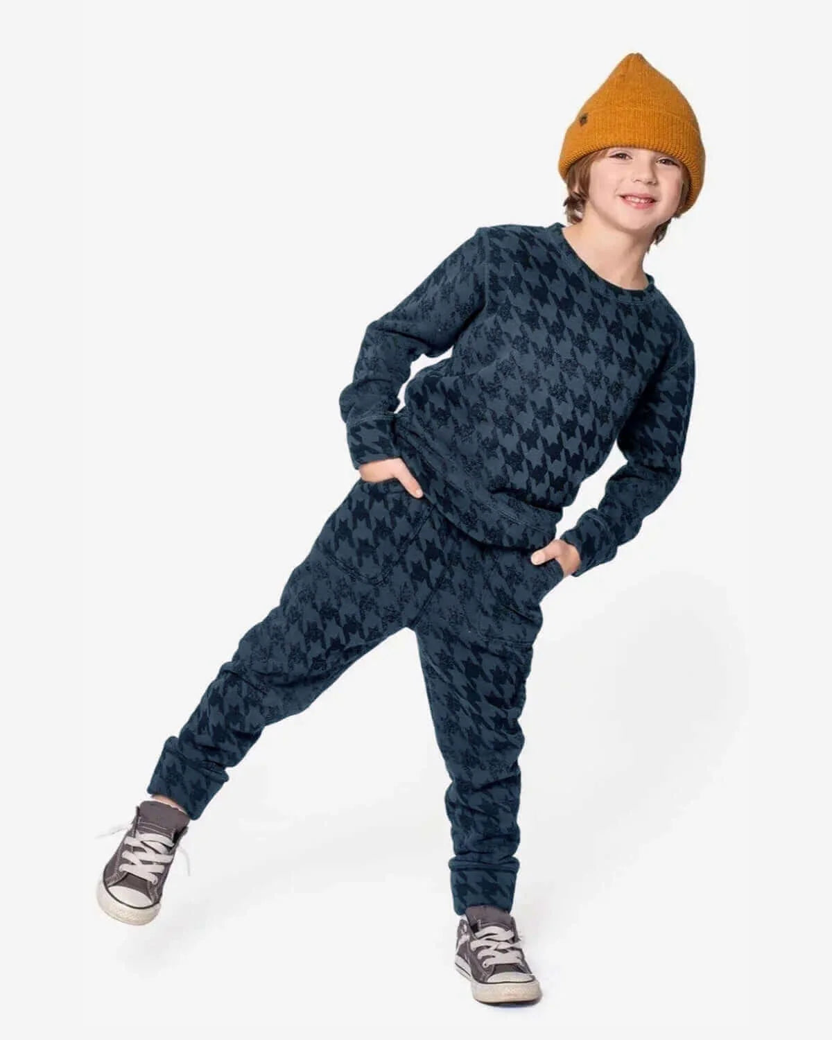 Blue Houndstooth Rest Day Sweatpants