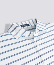 Load image into Gallery viewer, Sky/Anchor Pete Stripe Two Button Performance Polo