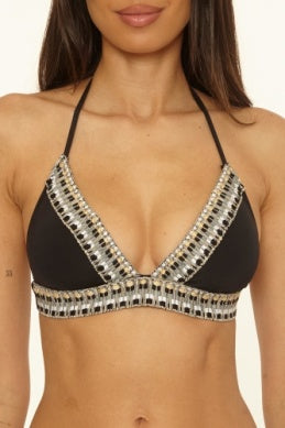 Black Fiesta Halter Top