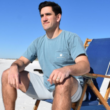 Load image into Gallery viewer, Ice Blue Unisex  Pocket Tee